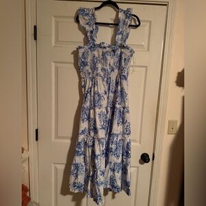 Blue and White Floral Dress